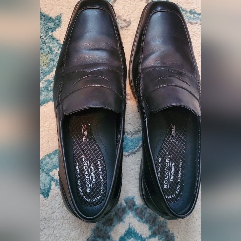 Rockport Men's Classic Black Slip-On Loafers. Sz 9.5